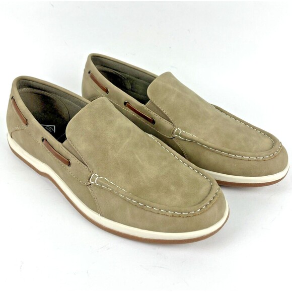 SJB Oakdale Sand Mens Loafers Shoes Slip-on Faux Suede Comfort Boating SZ 12 NEW - Picture 8 of 16